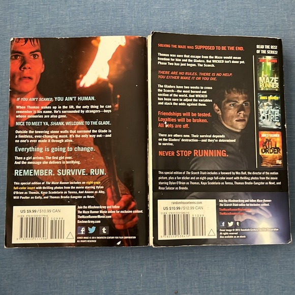 The Maze Runner & Scorch Trials Books 1&2 In The Series by James Dashner SC - Picture 2 of 16